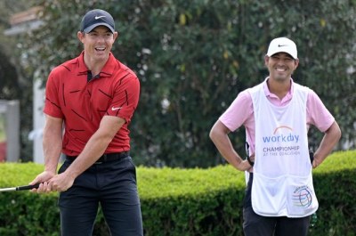 Tiger Woods shown support as players wear red shirts and black trousers on final day of WGC-Workday Championship